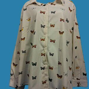 Unbranded Butterfly Button down collared shirt Size 3XL